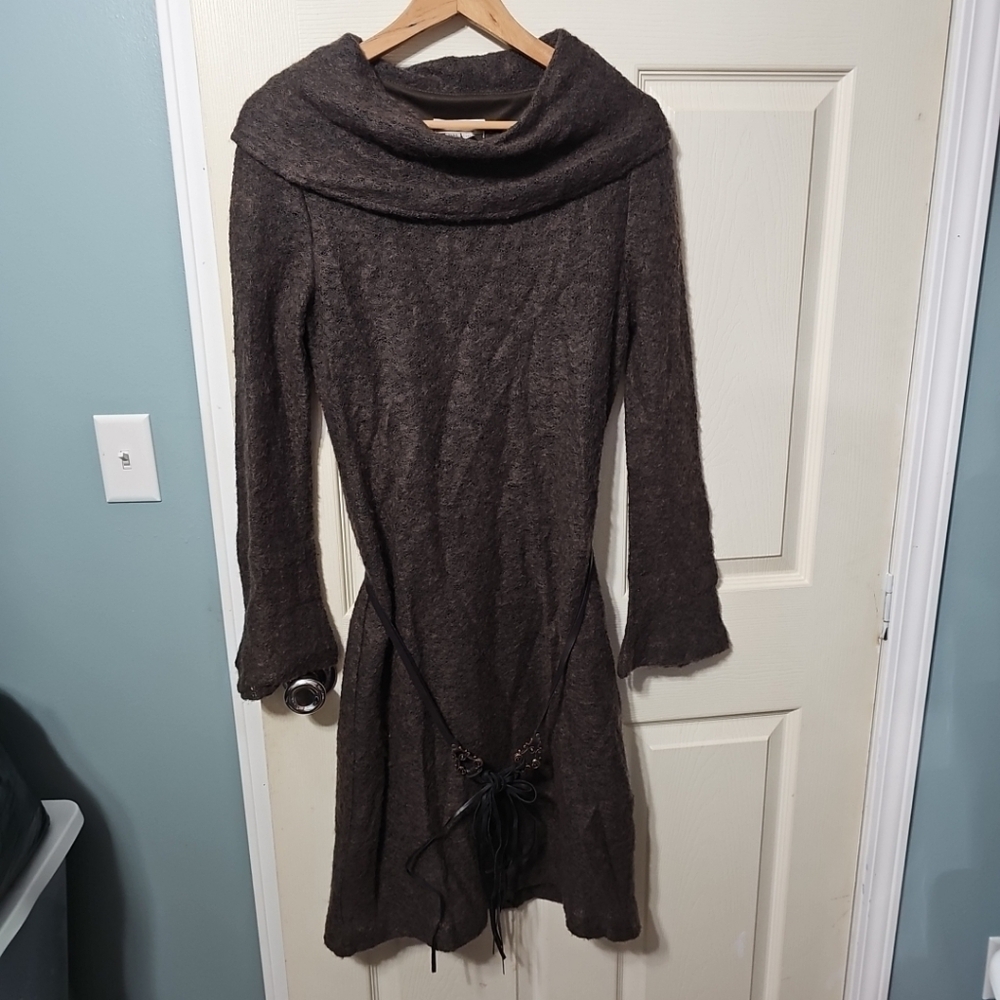 O Suzanne Vintage Made In‎ Canada Loose Knit Wool Blend Sweater Dress Women's 10